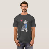 T-shirt Watercolour Miniature Schnauzer boy gift family (Devant entier)