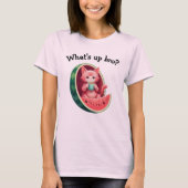 T-shirt Watermelon Cat Coffee Break (Devant)