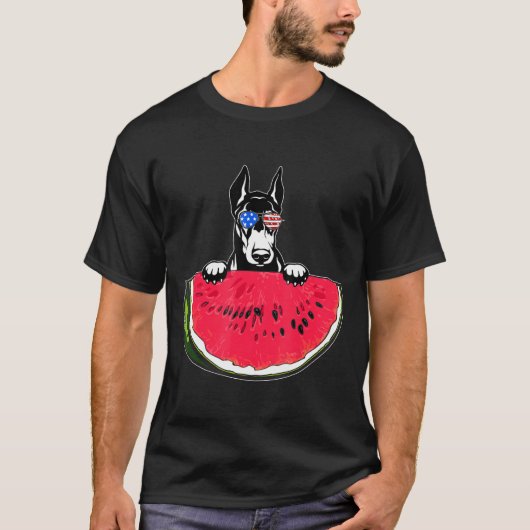 T-shirt Watermelon Day Doberman Chien (Devant)
