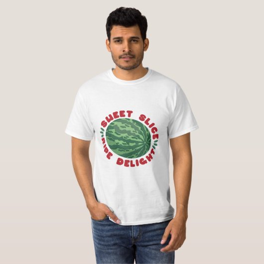 T-SHIRT WATERMELON FRUIT PLAT DOUCE TRANCHÉ LICE RIPE PLAT (Devant entier)