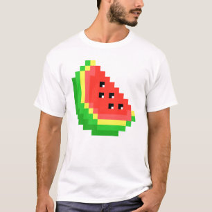 T-shirt Watermelon Pixel Retro 8 bits Love Watermelon