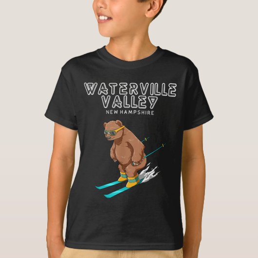 T-shirt Waterville Valley New Hampshire - Funny Ski Grizzl (Devant)