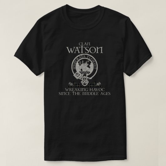 T-shirt Watson Clan crest Scottish nom tartan Thistle (Design devant)