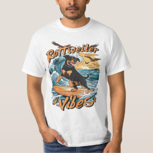 T-shirt Wave Rider Rottweiler Dog Surf Adventure