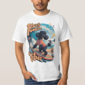 T-shirt Wave Rider : Un caniche noir Surf Adventure (Devant)