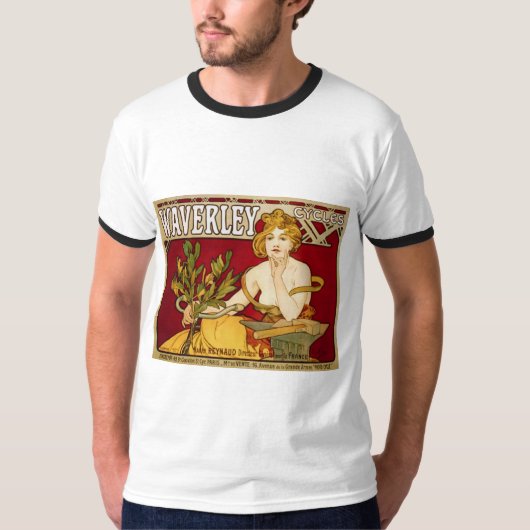 T-shirt Waverley fait un cycle - art Nouveau - Alphonse (Devant)