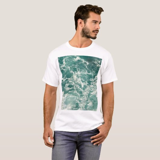 T-shirt Waves Blue Green (Devant entier)