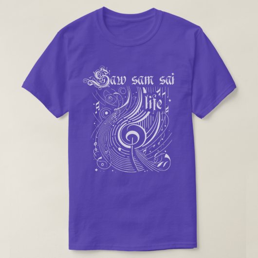 T-shirt Wavy Music Saw sam sai Life (Design devant)