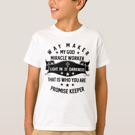 T-shirt Way Maker Miracle Promesse de travail Keeper Chris (Devant)