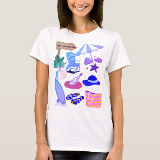 T-shirt Way to the Beach - Summer Vacation Clipart Design