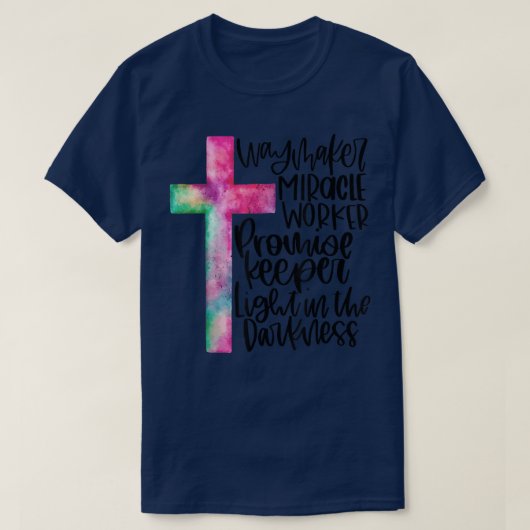 T-shirt Waymaker Miracle Worker Rainbow, Christian (Design devant)
