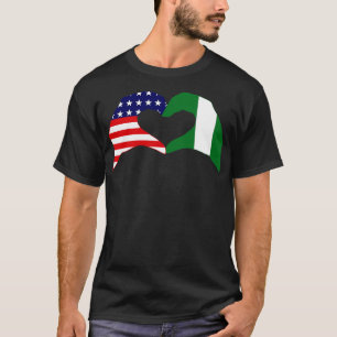 T-shirt We Heart USA Nigeria Patriot Flag Series