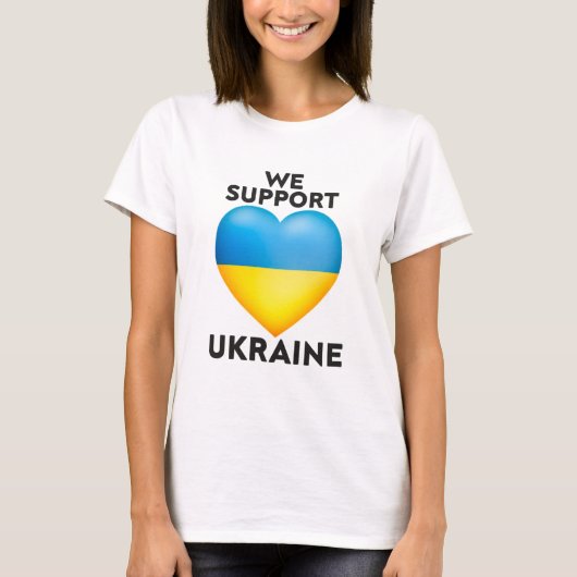 T-shirt We Support Ukraine, Stay Strong Pray For U (Devant)