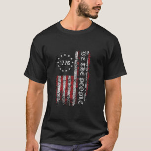 T-shirt We the People 1776 American Flag Grunge Patriot Tr