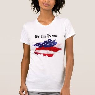 T-shirt *~* We The People American Flag Watercolor Femmes