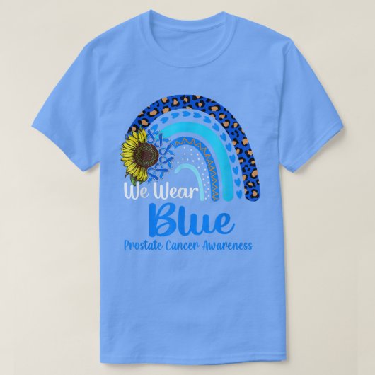T-shirt We Wear Blue Prostate Cancer Awareness Rainbow (Design devant)
