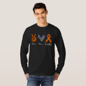 T-shirt We Wear Orange MS Multiple Sclerosis Peace Love Cu (Devant entier)