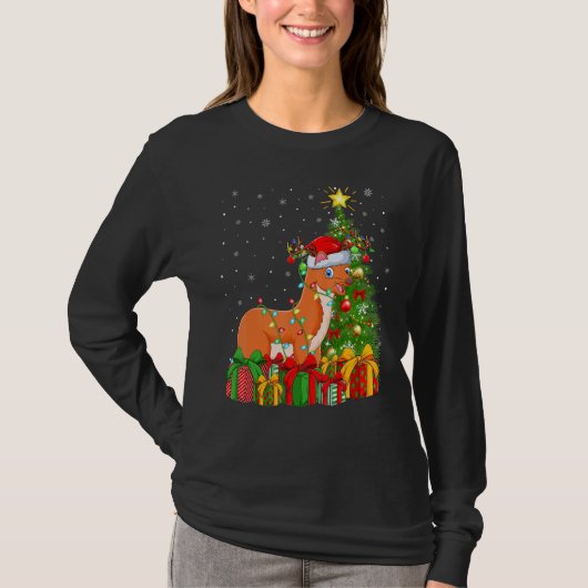 T-shirt Weasel   Xmas Holiday Santa Weasel Christmas Tree (Devant)