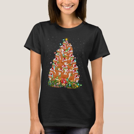T-shirt Weasel   Xmas Lights Santa Weasel Christmas Tree (Devant)
