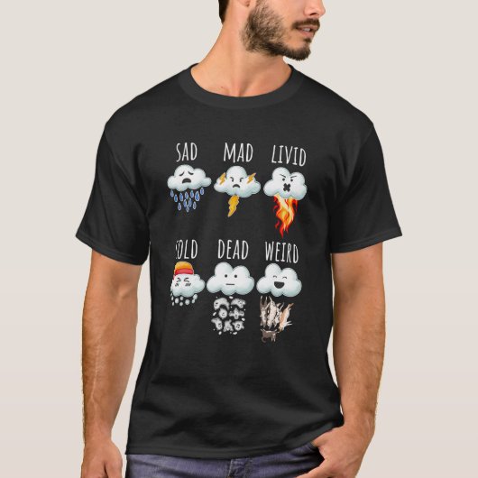 T-shirt Weather Clouds Differences Report Weather Forecast (Devant)