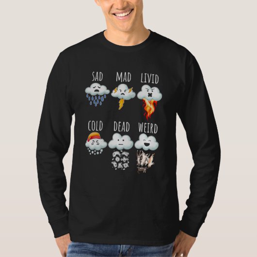 T-shirt Weather Clouds Differences Report Weather Forecast (Devant)
