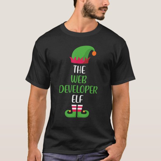 T-shirt Web Developer Elf Family Matching Group Christmas (Devant)
