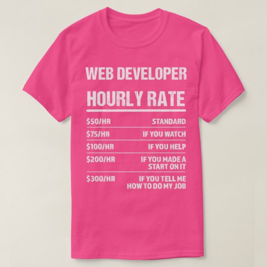 T-shirt Web Developer Horaire Évaluer Drôle Cadeau d'anniv (Design devant)