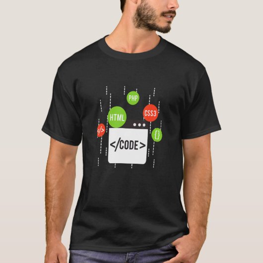 T-shirt Web Developer Html Css Php (Devant)