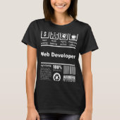 T-shirt Web Developer Nutritional Facts for Web Developer (Devant)