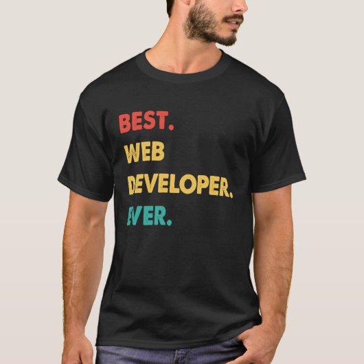 T-shirt Web Developer Retro Meilleur développeur Web jamai (Devant)