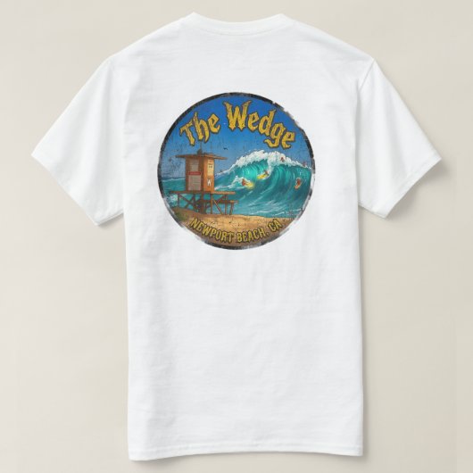 T-shirt Wedge Classic Surf (Aspect usé) (Design dos)