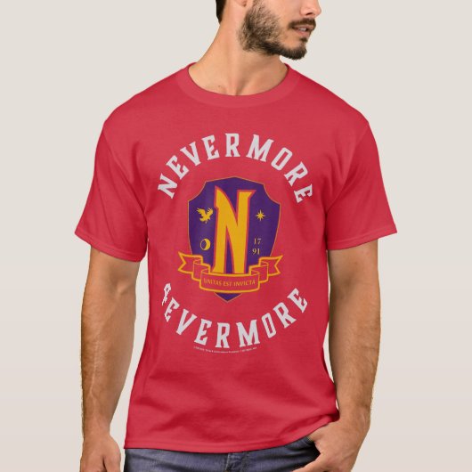 T-shirt Wednesday Season 2 Nevermore 4 Evermore School Emb (Devant)