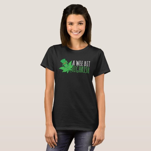 T-shirt Wee Bit Highrish C leaf Weeds Leprechaun Casquette (Devant entier)