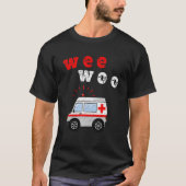 T-shirt Wee Woo Bus Ambulance AMR. Retro EMT Paramedic (Devant)