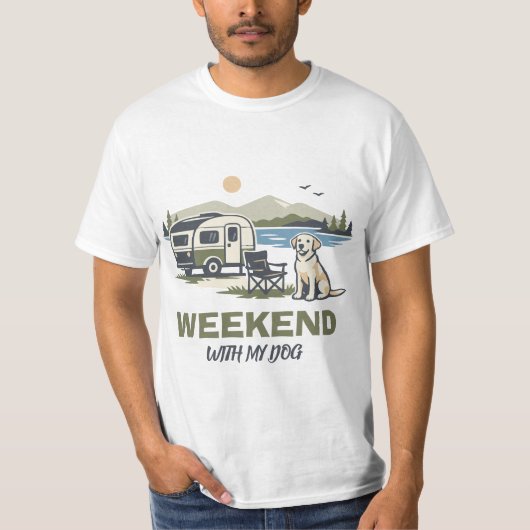 T-shirt Week-end avec mon chien (Devant)