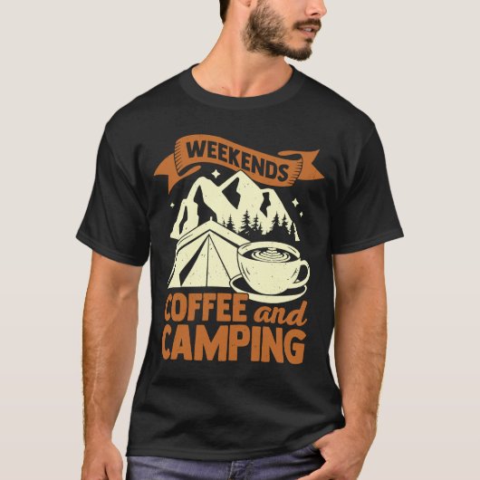 T-shirt Week-End Café Et Camping (Devant)