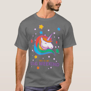 T-shirt Week-end enterrement de vie de garçon licorne, ens