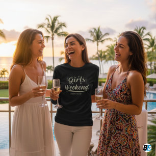 T-shirt Week-end entre filles Lieu et Date personn