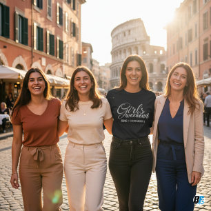 T-shirt Week-end entre filles Lieu personnalisé Da
