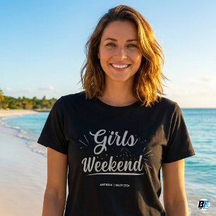 T-shirt Week-end entre filles Lieu personnalisé Da