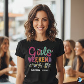 T-shirt Week-end entre filles personnalisable lieu