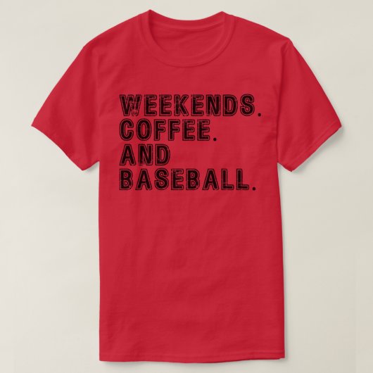 T-shirt Week-ends Café et Baseball 5 (Design devant)