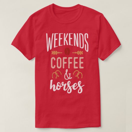 T-shirt Week-ends Café et chevaux (Design devant)