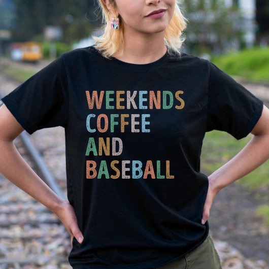 T-shirt Week-ends Café et maman de baseball