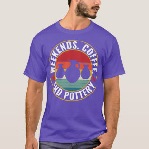 T-shirt Week-ends Café et poterie Drôle Potter Retro Cla