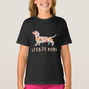 T-shirt Weenie Mama Dachshund floral