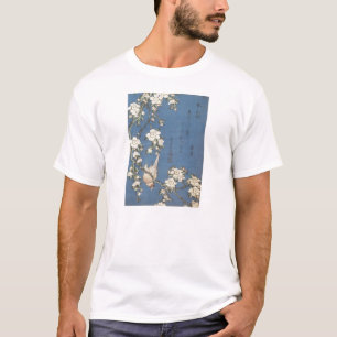 T-shirt Weeping Cherry and Bullfinch, Hokusai, 1834