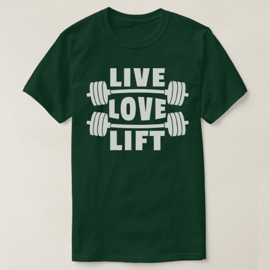 T-shirt Weightlifter Barbell Don Live Love (Design devant)