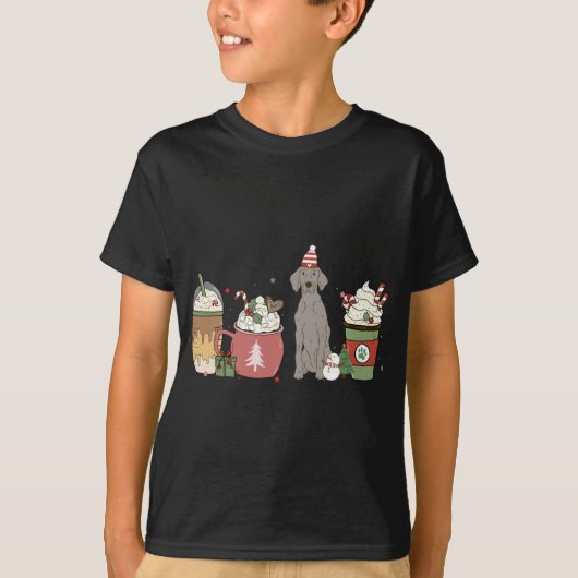 T-shirt Weimaraner Café Latte hiver Noël Chien Maman H (Devant)