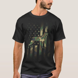 T-shirt Weimaraner Camo Drapeau américain États-Unis Milit